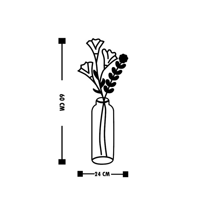 Wallity Flower 6 Escultura de pared de metal negra Wallity Flower 6 Escultura de pared de metal negra